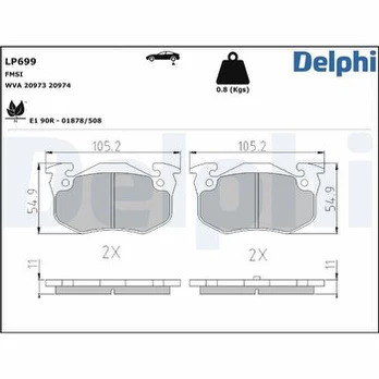 DELPHI LP0699 Brake pad set