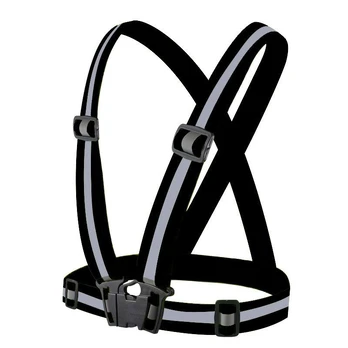 Atšvaitas Unisex Adjustable Reflective Safety Harness Vest Juodas