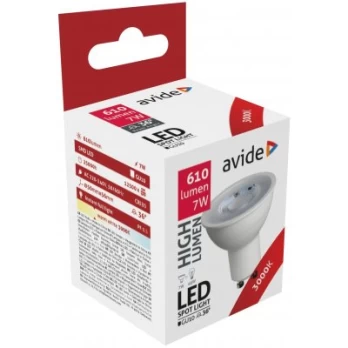 LED lemputė AVIDE, GU10, 7W (=48W), 3000K, 220-240V, 610 lm, 36°