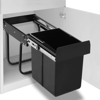 Ištraukiama virtuvės spintelės šiukšliadėžė, 20l, soft-close