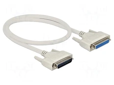 Cable | D-Sub 25pin socket,D-Sub 25pin plug | Len: 0.5m | beige kaina