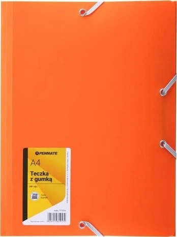 A4 aplankas su gumyte, oranžinis