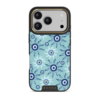 Blue Gaze - iPhone 17 Pro Case, Elite Dark (MagSafe) / Gold