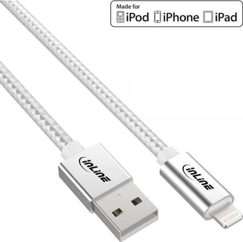 USB kabelis InLine USB-A - Žaibas 2 m Silver (31422A)