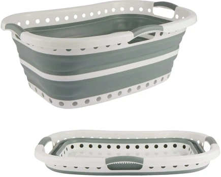 Beldray LA072979GRNFEU7 37 L Collapsible Hip Hugger Laundry Basket