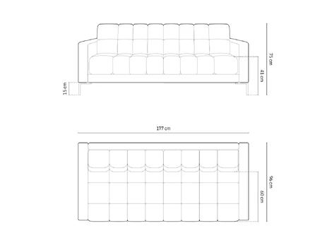 Sofa, "Bali", 3 Seats, 177x96x75 Made in Europe