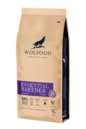 Sausas šunų ėdalas WOLFOOD Essential Breeder Low Grain, 20 kg kaina