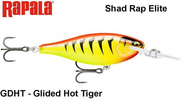 Vobleris Rapala Shad Rap Elite GDHT Glided Hot Tiger