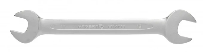 Double open-end spanner, CrV steel, 18 x 19 mm, DIN 3110