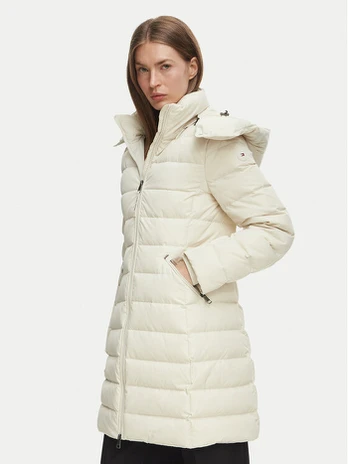 Tommy Hilfiger Pūkinė striukė WW0WW51111 Kreminė Regular Fit