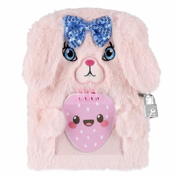Pliušinis dienoraštis uždarytas A5/64k Rabbit STARPAK 526046