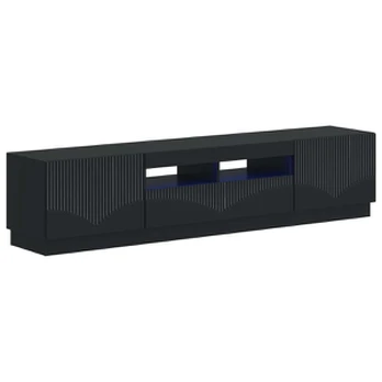 5 dalių LED televizoriaus stovas Juoda Apdirbta mediena