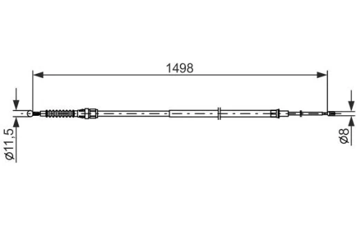 Trosas, stovėjimo stabdys BOSCH 1 987 482 789