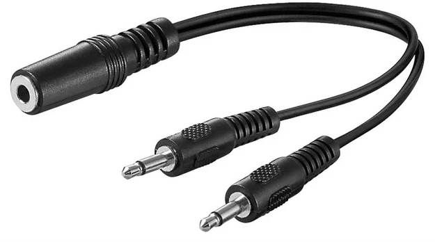 Adapteris audio 1x gn - 2x wt jack 3,5mm 20cm Goobay