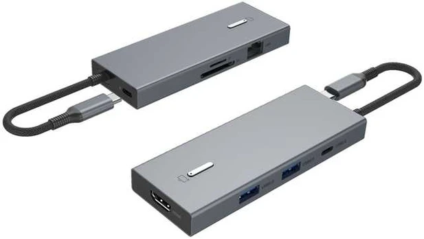 Fuj:tech 8-in-1 USB-C-hubi, 100 W PD