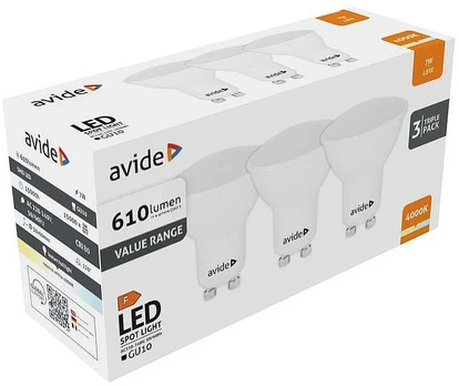 Avide LED lemputė 7W GU10 4000K 3vnt