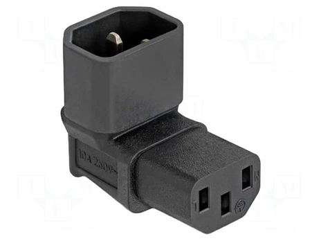 Adapter | IEC C13 female,IEC C14 male | angular | 10A | 250V
