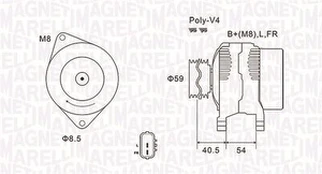 Kintamosios srovės generatorius MAGNETI MARELLI 063731927010