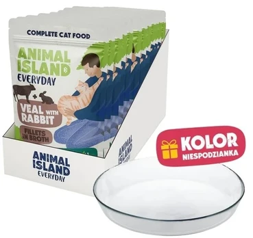 ANIMAL ISLAND cielęcina su triušiena 12x85g+talerzyk