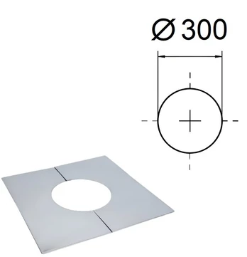 Dekoratyvinė kvadratinė uždarymo plokštelė. D-300 mm.