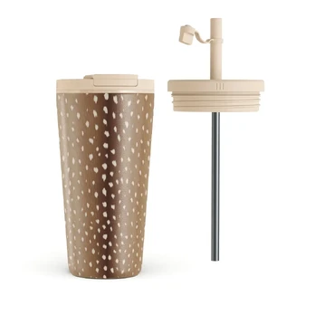 Fawn - Travel Mug, 500 ml / Flap & Straw Set