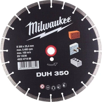 Milwaukee Duh 350mm deimantinis diskas klinkeriui ir betonui