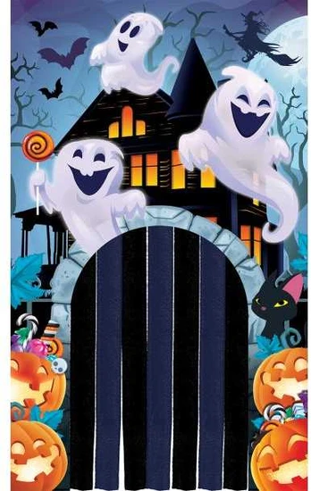 Fiesta Halloween dørdekoration med gardin
