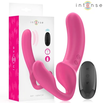 INTENSE - AMY DOUBLE VIBRATOR 20 CM PINK REMOTE CONTROL
