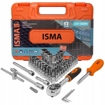 Isma Įrankių rinkinys 1/4" bity nasadki 53el. dėklas