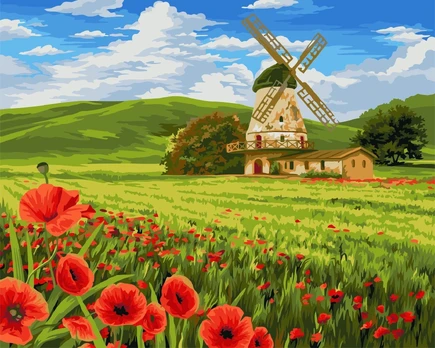 Tapybos Pagal Skaičius Rinkinys - Swiss Fields 40x50 cm A099