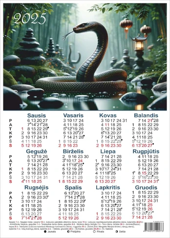 Kalendorius A4 plakatas