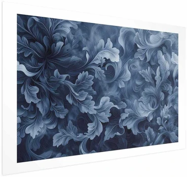 Artgeist Plakatas - Dense, Dark Mėlyna Abstract Ornaments