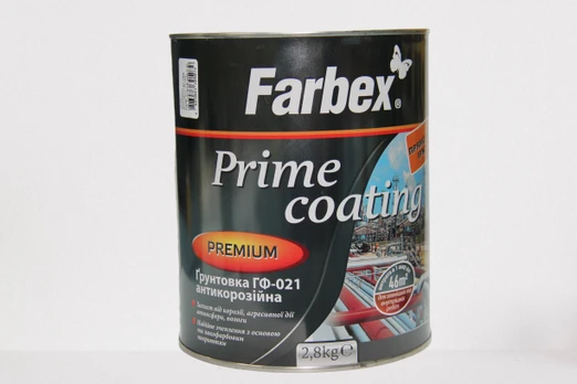 Antikorozinis alkidinis gruntas FARBEX GF-021, 2,8 kg, pilkos spalvos