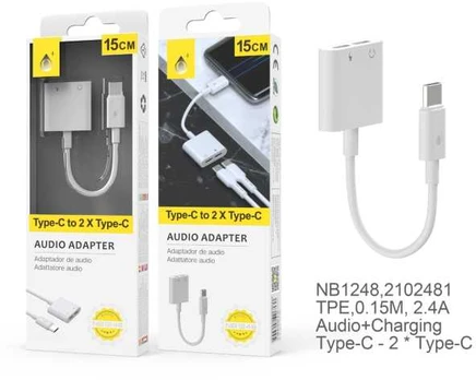 MTK USB-C adapter - USB-C Han til 2 x USB-C Hun