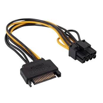 Adapteris with cable Akyga AK-CA-80 PCI-E 6+2pin (m) | SATA (m) 15cm