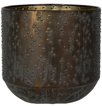 Ter Steege Metalinis vazonas LIAN, apvalus, rudas, 15 x 16(A) cm