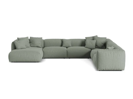 Modular Right Corner Sofa, "Martina", 6 Seats, 404x312x75, Moss Green
