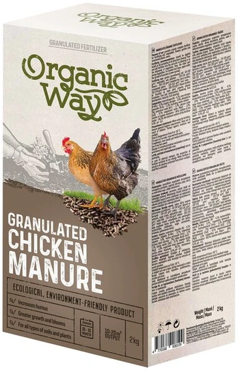Trąšos (granuliuotas vištų mėšlas) Organic Way, 2 kg