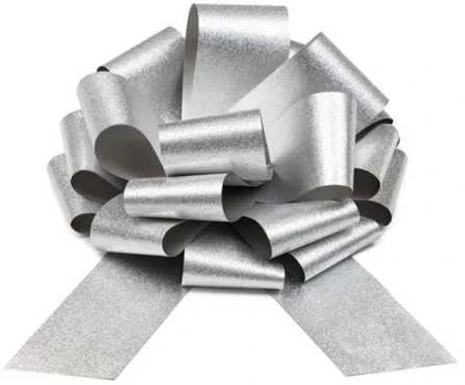 Party Deco Sølv glimmer sløjfe, 30 cm