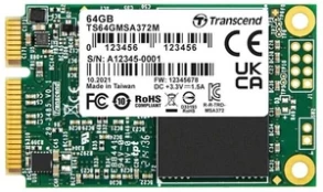 Kietasis diskas (SSD) Transcend MSA372M, mSATA, 64 GB kaina