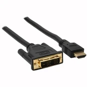 Kabelis InLine HDMI - DVI- D 0,5m juoda (17659P) kaina