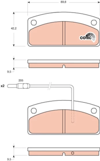 TRW GDB1679 Brake pad set