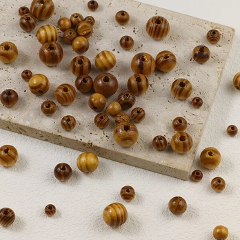 Mediniai karoliukai, 6mm-600pcs
