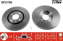 TRW DF2796 Brake Disc kaina