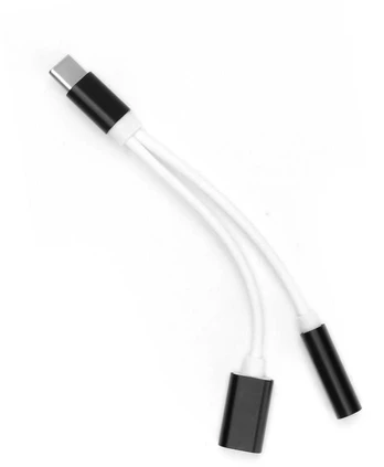 Dėklas Oem Adapteris HF/audio + charging Type C do Jack 3,5mm juodas