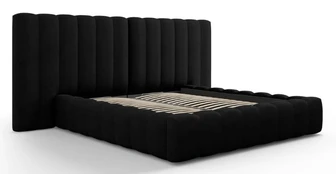 Lova Micadoni Home Kelp Structured, 180 x 200 cm, juoda, su grotelėmis kaina