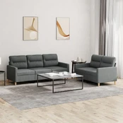 Sofa Sofos komplektas su pagalvėlėmis, 2 dalių, pilkas, audinys kaina