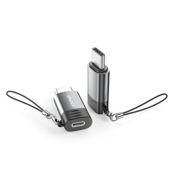 AWEI Adapteris A12 Lightning/USB-C pilka /pilkas