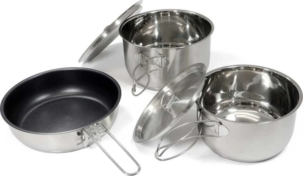 Origin Outdoors Stainless Steel Cooking Set 'Non-Stick'