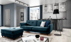 Sofa - lova Bellis su patalynės dėže mėlyna, Monolith 77 kaina